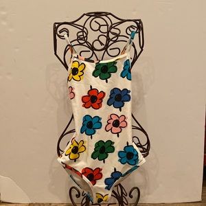 Girl one piece swimsuit.